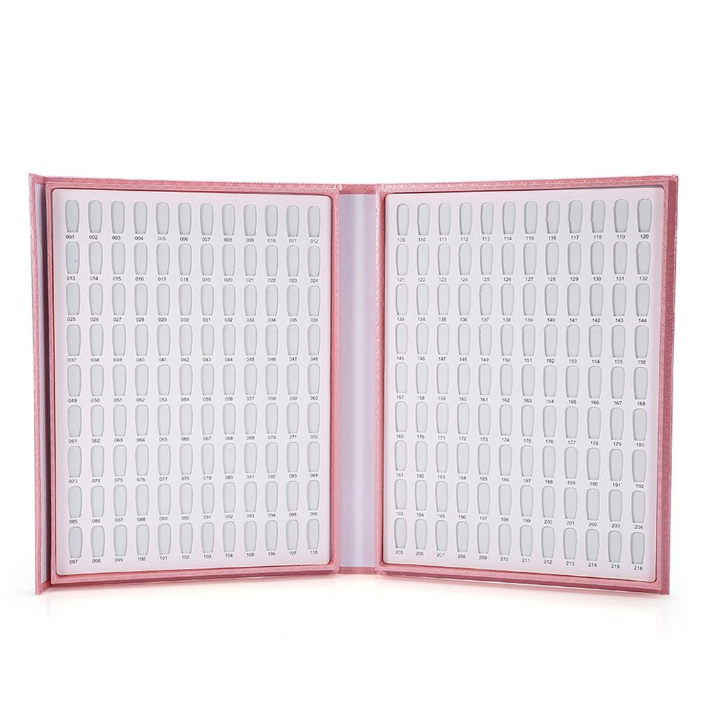 216 Colors Nail Gel Color Card Nail Polish Display Chart Book Nail Art Showing Shelf Pink