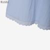 ZANZEA Womens Casual Round Neck Summer Loose Sleeveless Dress