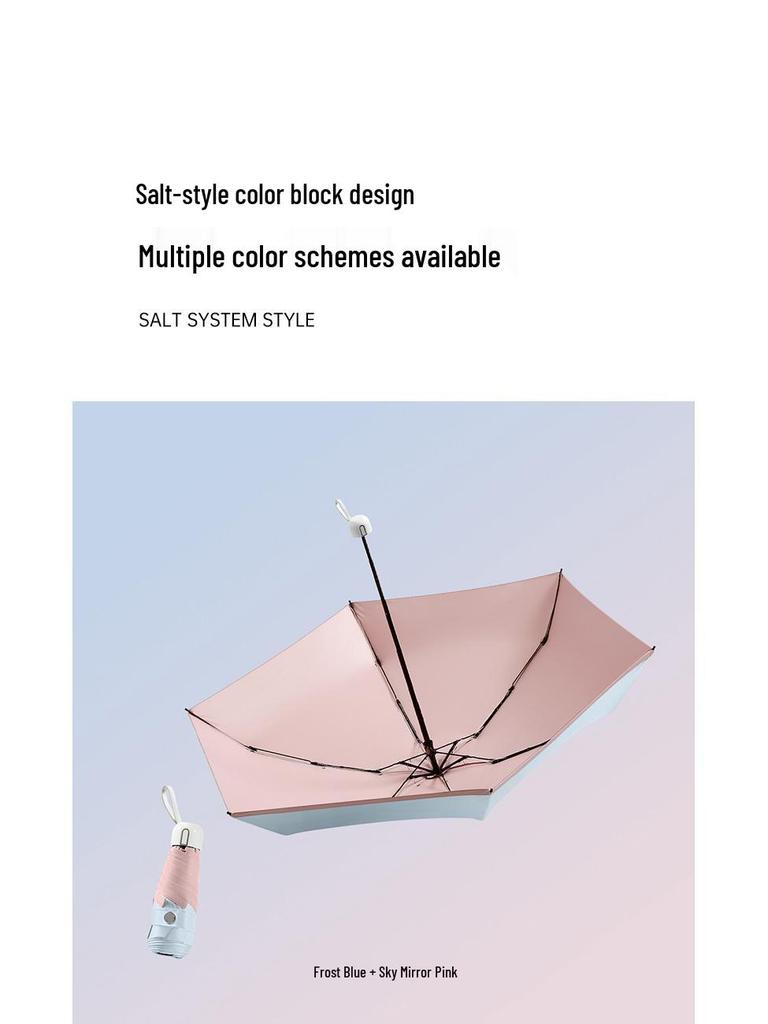 Ultralight Five-Fold Pocket Umbrella: Mini Black Glue Sunshade for Rain or Shine
