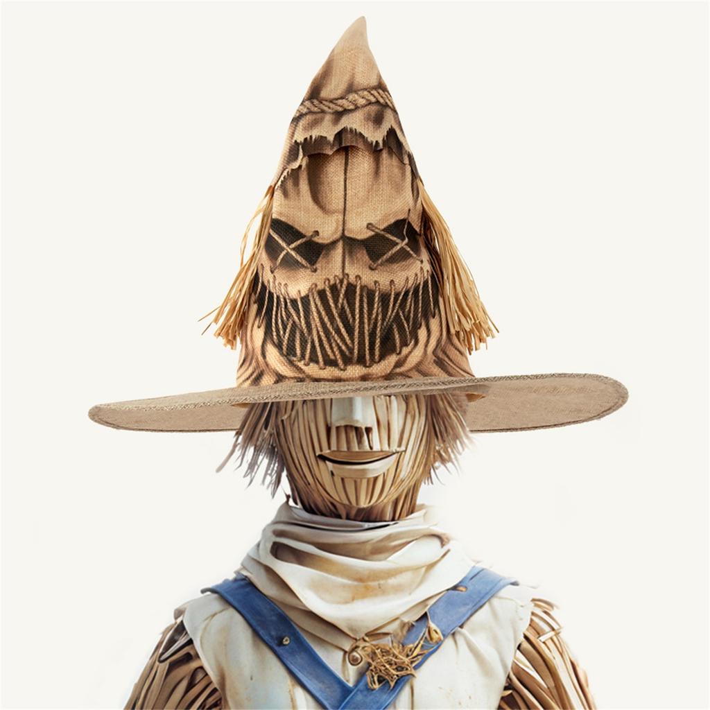 Halloween Scarecrow Witch Hat Realistic Cosplay Holiday Party Dance Performance Costume Props