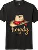 """Howdy"" Cowboyhut Westliches T-Shirt - Unisex Vintage Grafik-T-Shirt"