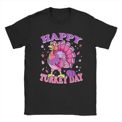Men's Thanksgiving Female Turkey Happy Turkey Day T Shirt Cotton Clothing Awesome Short Sleeve Crewneck Tees Summer T-Shirt