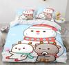 Peach Cat Bedding Quilt Cover Set 3Pcs Bedding Set Goma Cute Cats Duvet Cover Infantil Bedclothes Single Double Queen King Size