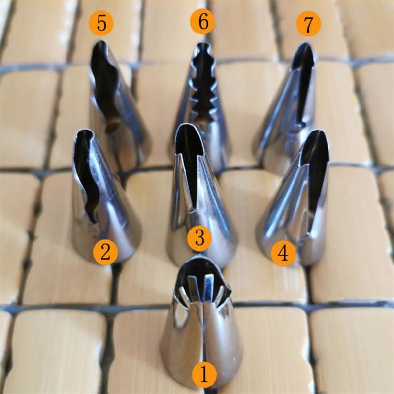 7pcs/set Wedding Russian Nozzles Pastry Puff Skirt Icing Piping Nozzles Pastry Decorating Tips Cake Cupcake Decorator Tool