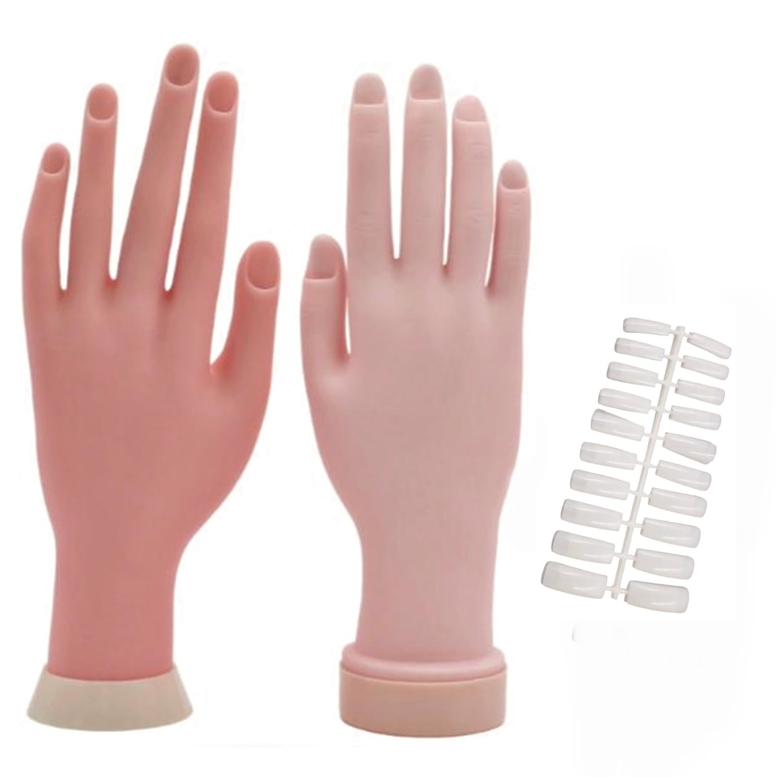 ZERONOWA Hand Mannequin, Nail Practice Hand Torso, Training Hand with Nail Tips (Both Hands)