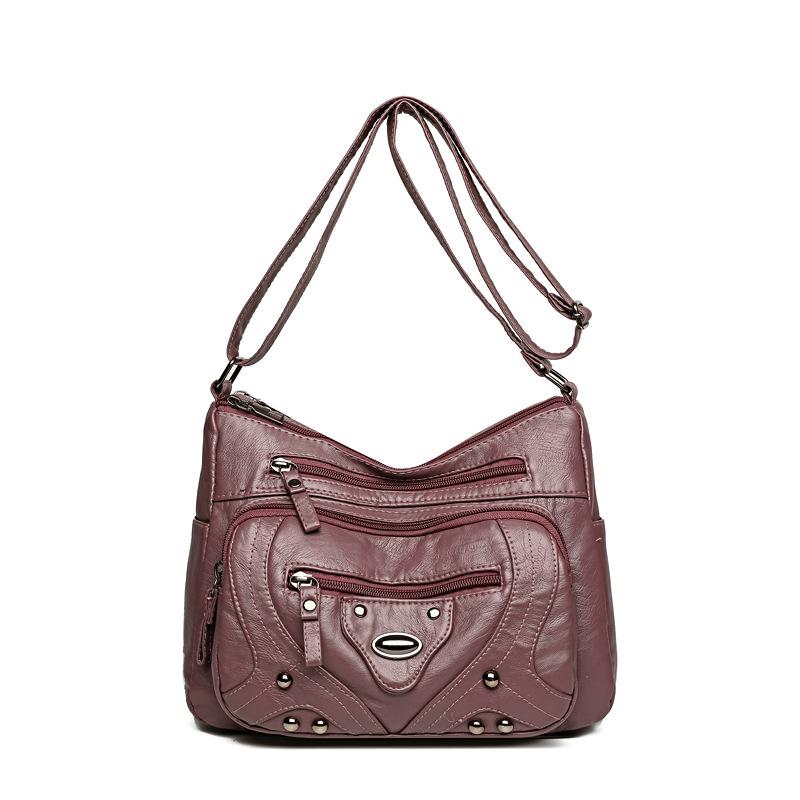 

Crossbody Soft Leather Women s Shoulder Bag фиолетовый