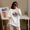 Women's 2024 European Oversized Short-Sleeve Round Neck T-Shirt - Trendy Summer Student Style