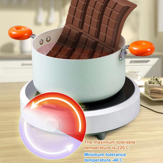 Silikonová čokoládová forma na plněnou tyčinku, potravinářské čtvercové formy na tyčinky, snadné...