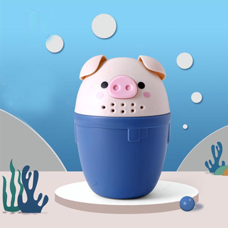 Kids Bath Tool Cartoon Pig Baby Bath Caps Cute Toddle Shampoo Cup Children Bathing Bailer Baby Shower Spoons Washing Hair Cup