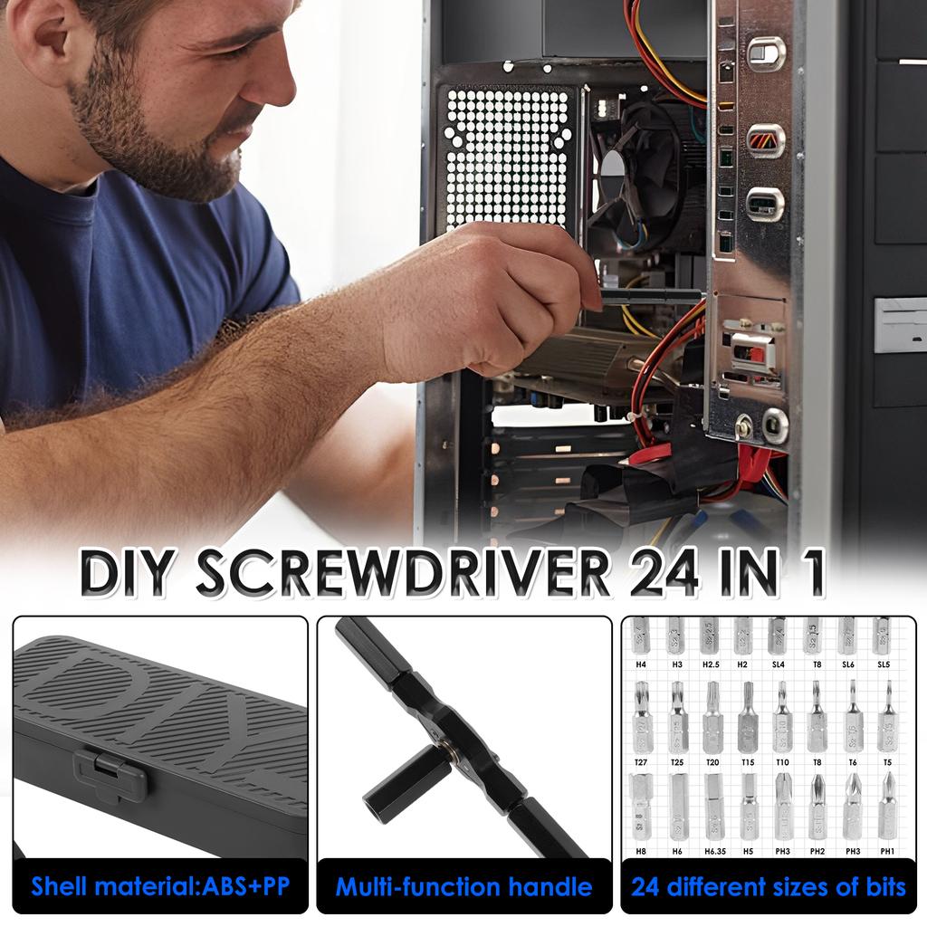 24 in 1 Ratchet Screwdriver Set High Hardness Magnetic Precision Ratcheting Screwdriver Set Efficient Repair for Electronics