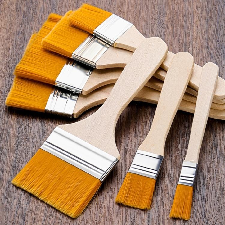 10Pieces Small Paint Brushes with Soft Bristles and Wood Handle Include Gloves for Wall Cabinets Fence and Touch Up