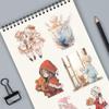 52 Transparent Cartoon Watercolor Fairy Tale Sticker Pack Waterproof Transparent PET Hand Account Decorative Guitar Notebook