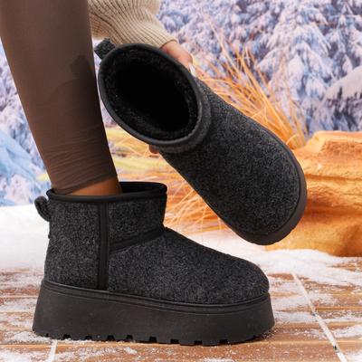 Stivali in Cotone da Donna Nuovi Stili Invernali 2025 - Scarpe Basse in Cotone alla Caviglia Spessa Foderate in Pile Calde Stivali da Neve