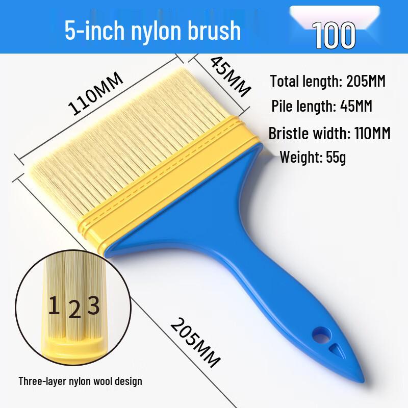 100-Pack 5-inch Nylon Bristle Brushes