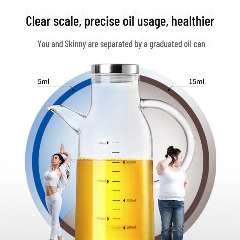 Leak-proof Glass Oil & Vinegar Dispenser with Scale