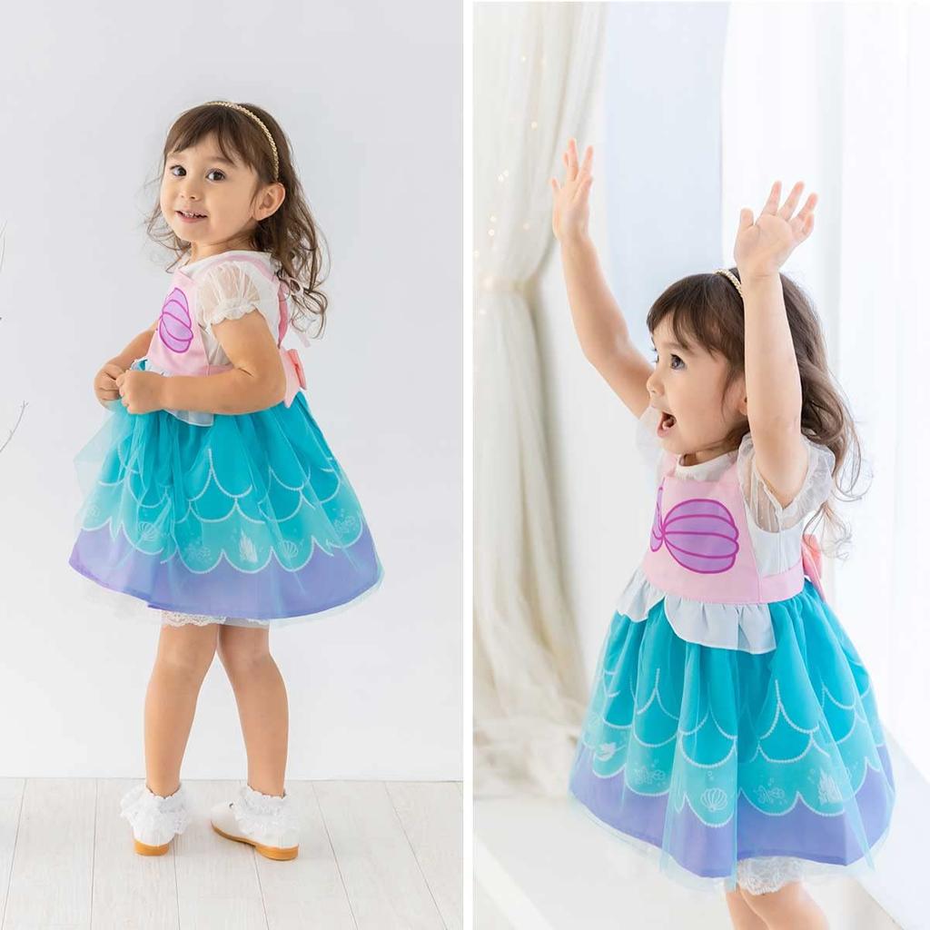 monoii Princess Apron Dress for Ariel Mermaid Apron Dress for Princess Halloween Cosplay E0146 Kids, Dress, Kids' One-Piece Girls, Dress, Costume,