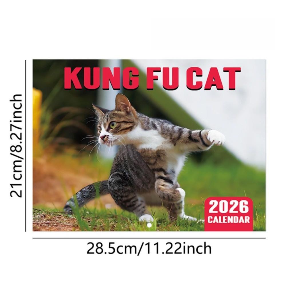 

Квадратный календарь на 2026 год, мультяшное животное, рабочая собака, планер, календарь злых котов, украшение для дома E