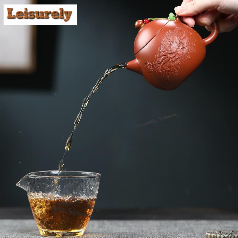 270ml Classic Yixing Purple Clay Teapots Famous Artists Handmade Dragon Egg Pot Raw Ore Zhu Mud Kettle With Infuser Zisha Teaset