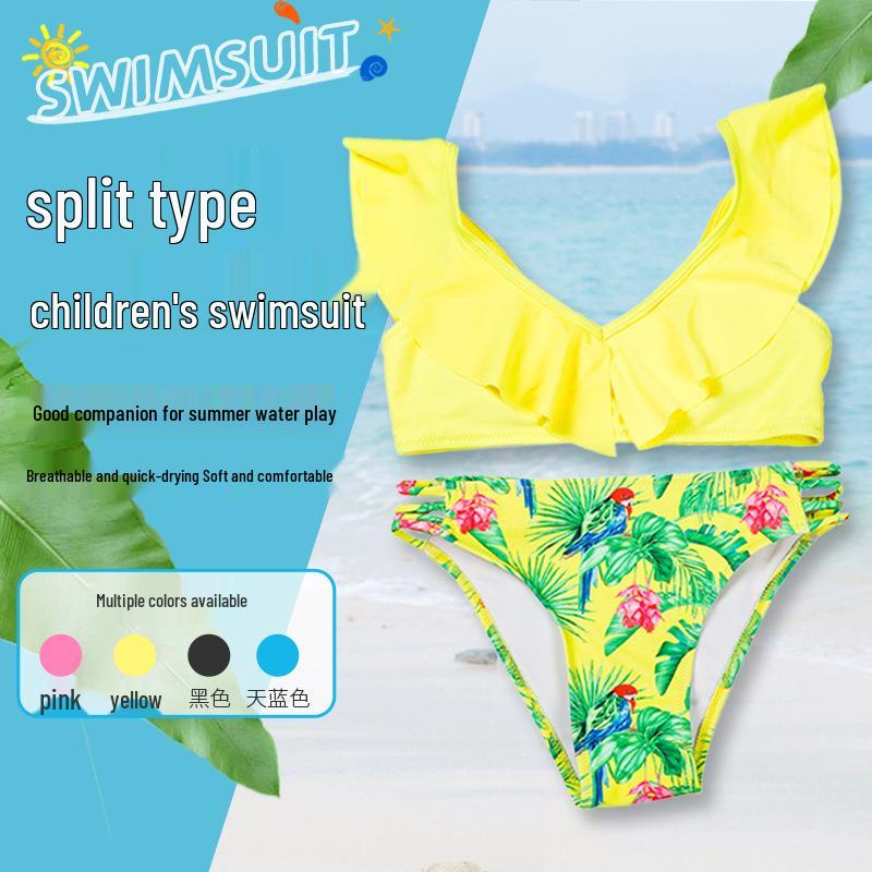 

Girl s Ruffle Two-Piece Swimsuit - Cute Sizes for Children 130 (Size 10)
