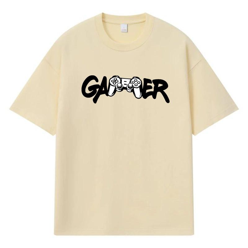 2026 Game Controller Printed Graphic Streetwear Y2k Harajuku Clothes 100% Cotton T Shirt Casual Oversized Summer Men T-shirt