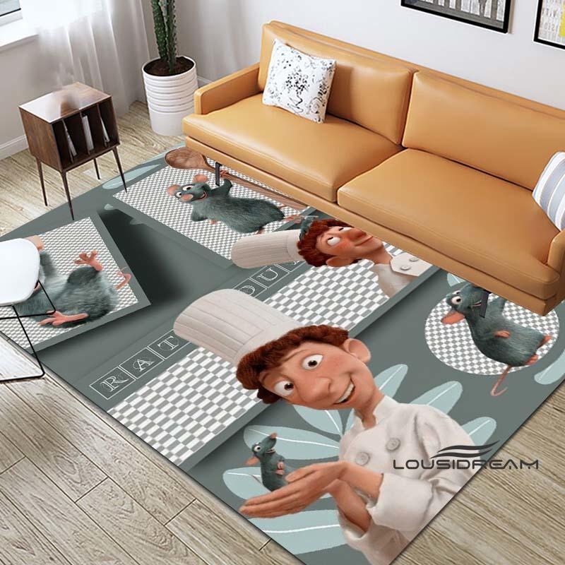 Cartoon Ratatouille Print Rug, Non-slip Kitchen Mat, Outdoor Rug, Home Bedroom Decoration, Yoga Mat, Birthday Gift.