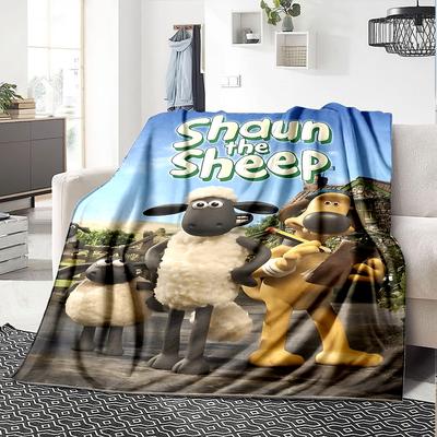 Sheep Adventure Village Flannel Blanket Super Soft Warm Cozy Blanket For Sofa Bed Office Travel Allseason Home Decor Gift