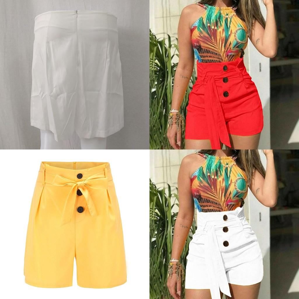 Trendy Women's High Waisted Button Shorts Ideal For Quarantine And Everyday Fashion