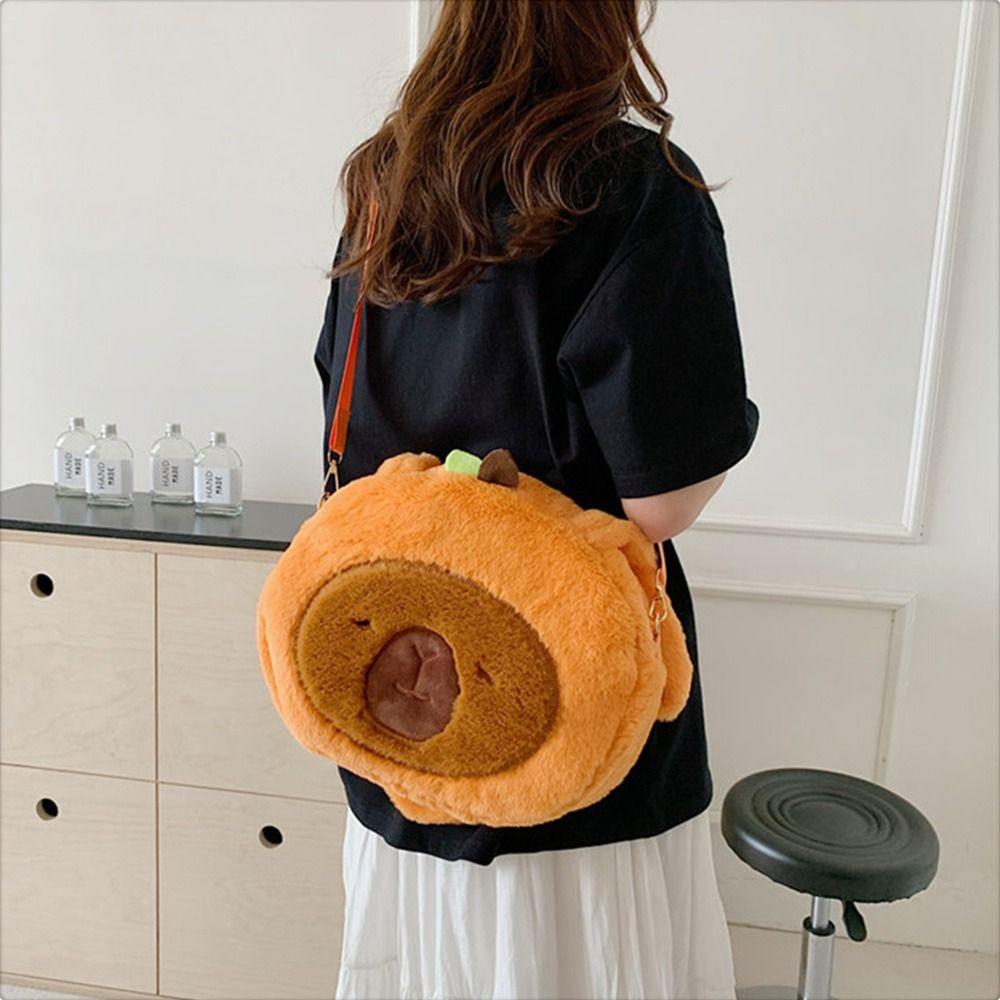 

Удобные кукольные рюкзаки большой емкости, плюшевая сумка через плечо, сумка-капибара, подарки на день рождения