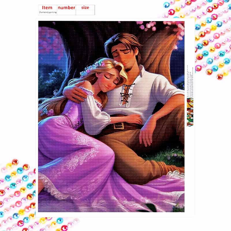 Disney Diamond Painting 5D Handmade DIY Gift Diamond Painting Set Rapunzel&Flynn Art Home Decor