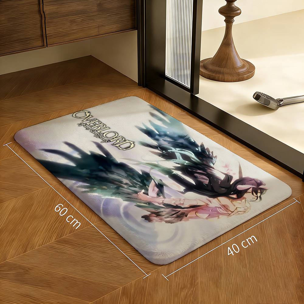 Game Albedo Cute Girl Overlord Anime Hallway Carpet Washable Non-Slip Living Room Sofa Chairs Area Mat Kitchen Doormat Area Rug