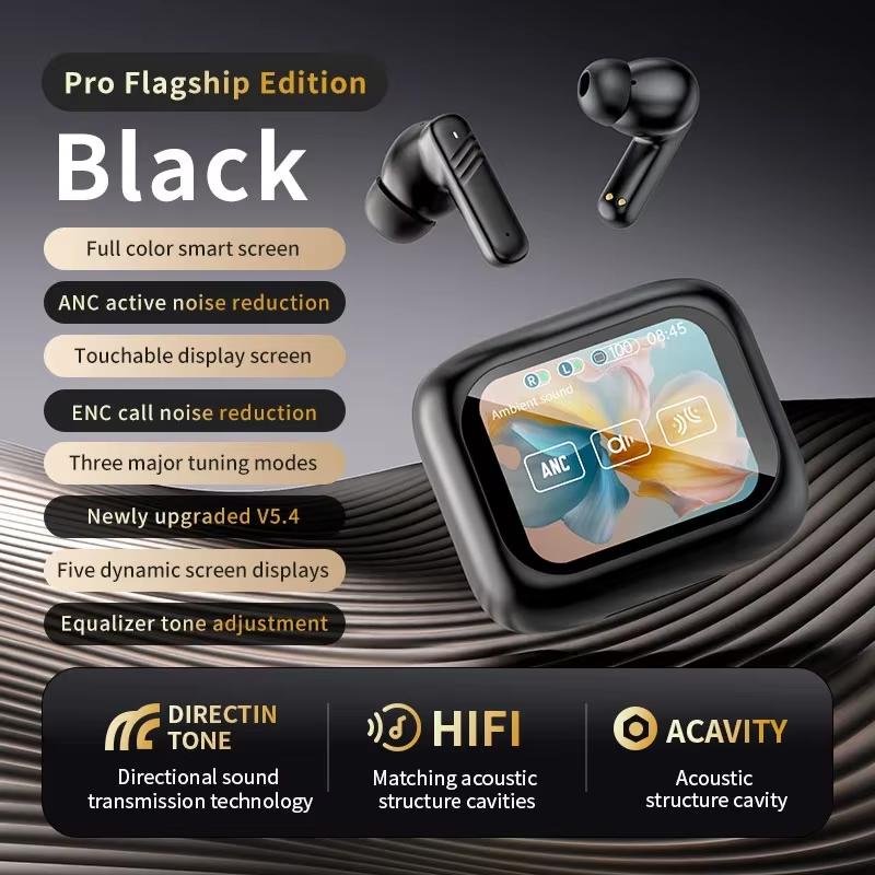 Wireless Noise Canceling Touchscreen Headphones Multi-language Mic Fast Charge for Busy Professionals Students