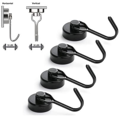 Magnetic Hooks Strong Neodymium Magnet Swivel Hook Foldable Ceiling Hanging Hook For Kitchen Fridge Grill Locker Storage