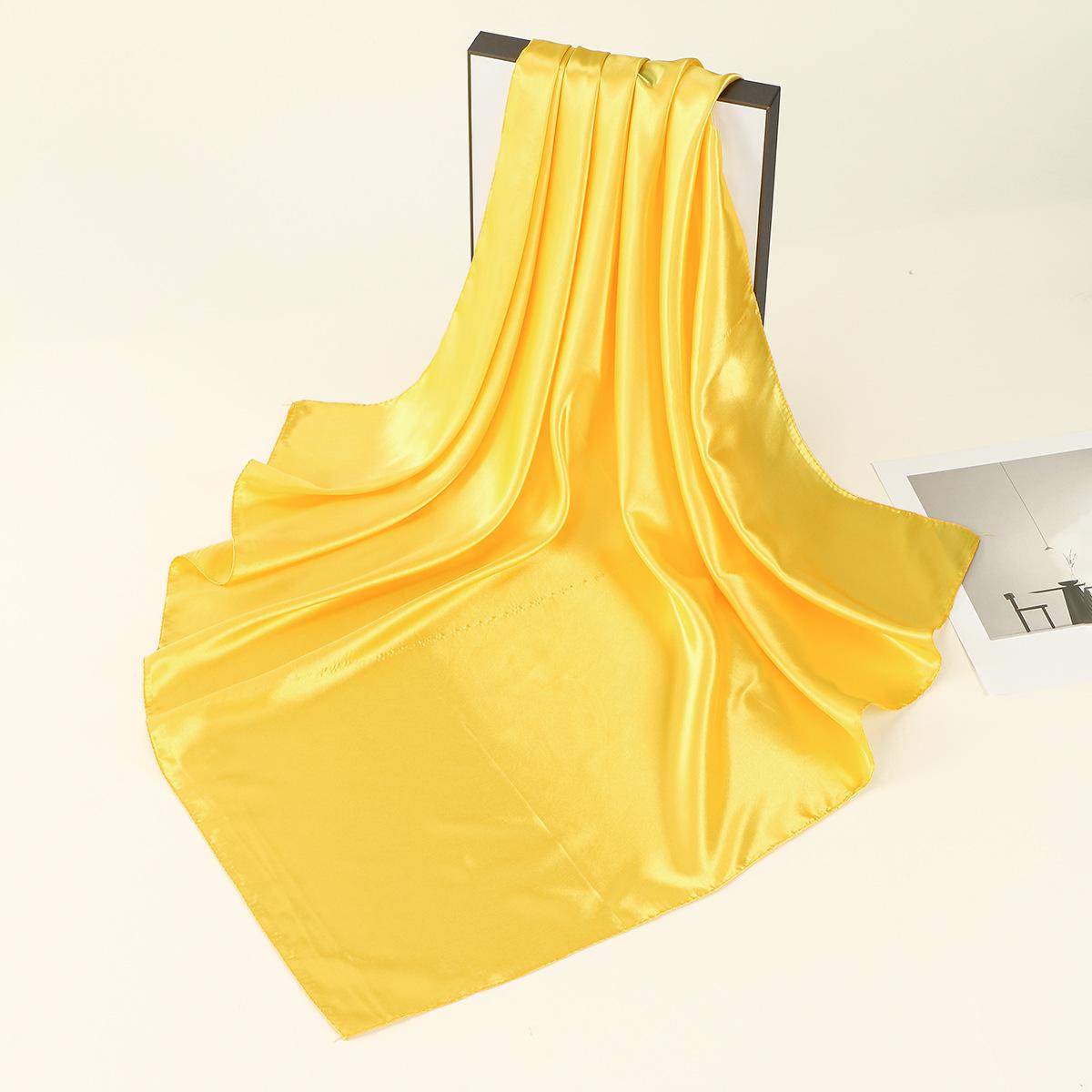 

Новый атласный женский головной платок сетчатого цвета, однотонный атласный профессиональный квадратный платок стюардессы из искусственного шелка 90cm-90cm