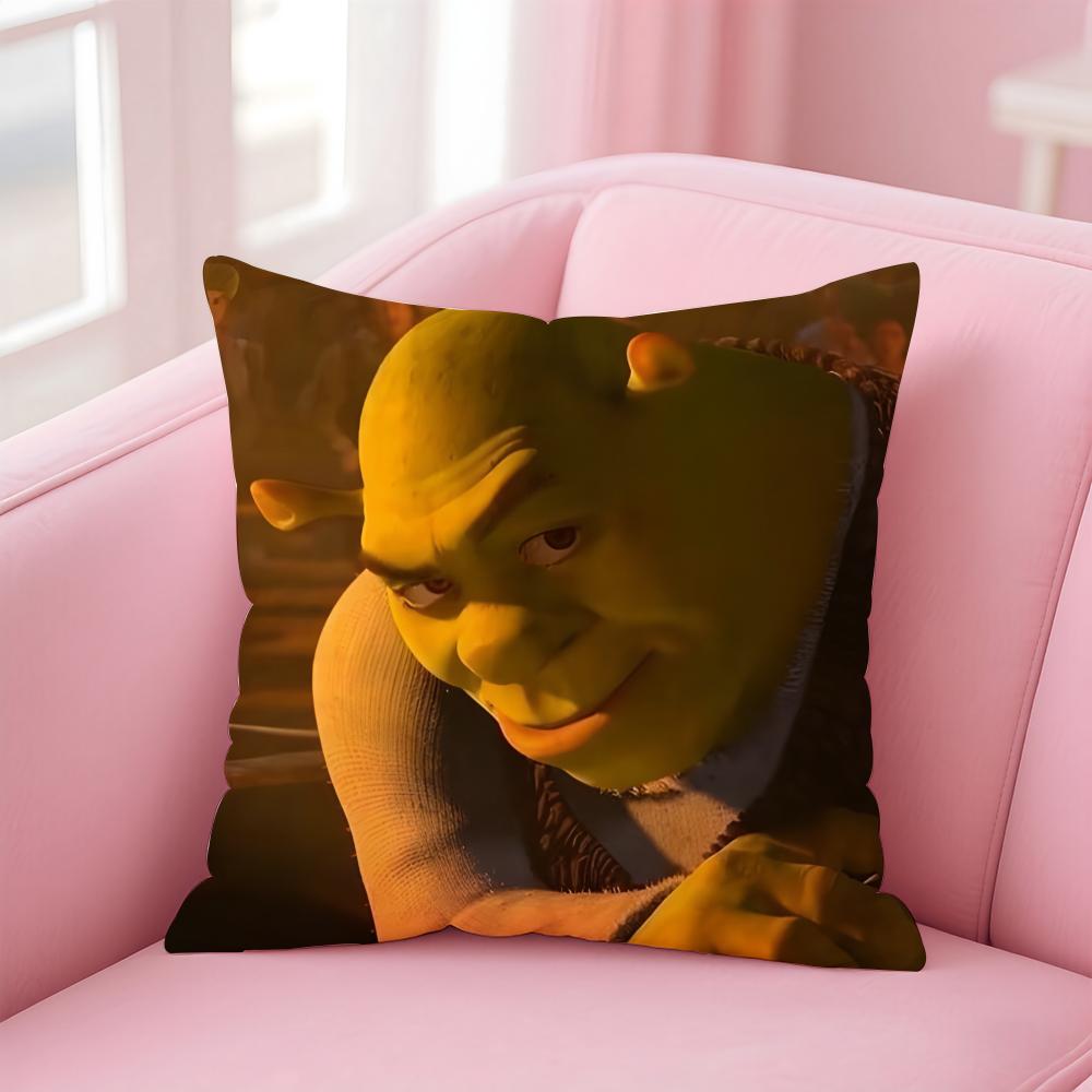 anime S-ShrekS Cushion Cover Comfortable Reversible Pillow Cover Ideal for Car Sofa Bedroom & Beyond