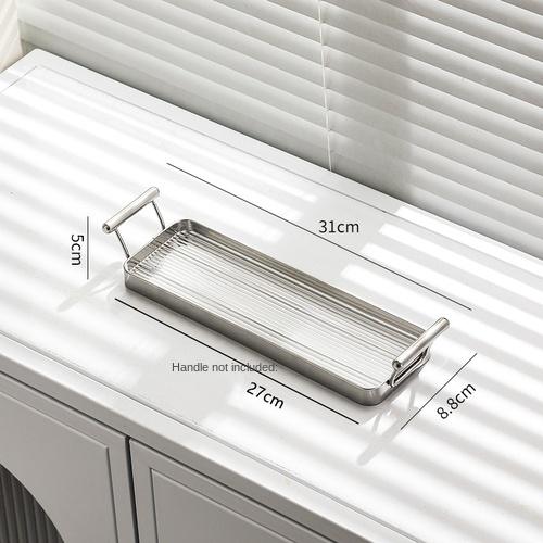 Прямоугольный поднос для хранения дома, гостиной, акриловый ключ, журнальный столик, чашка для хранения, поднос для чайника, домашняя настольная декоративная тарелка Silver-small1