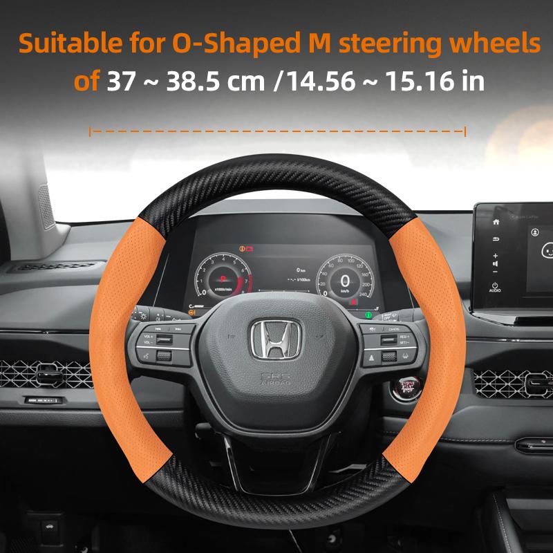 Suitable for k111 Breathable Leather Matte Carbon Fiber Texture Steering Wheel Cover Suitable for Civic Fit 8Th Gen 8 City Accord 9 10 111k