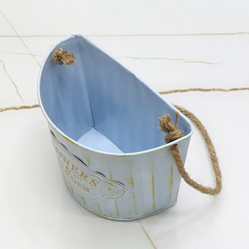 Hanging Small Iron Bucket Decorative Plant Pots Plant Hanging Pots Wall Hanging Indoor Flower Basket Metal Flower Pots