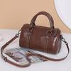 Small Single Leather Pillow Bag Women's Autumn and Winter New Boston Women's Bag Cowhide Handbag Messenger Bag Tide