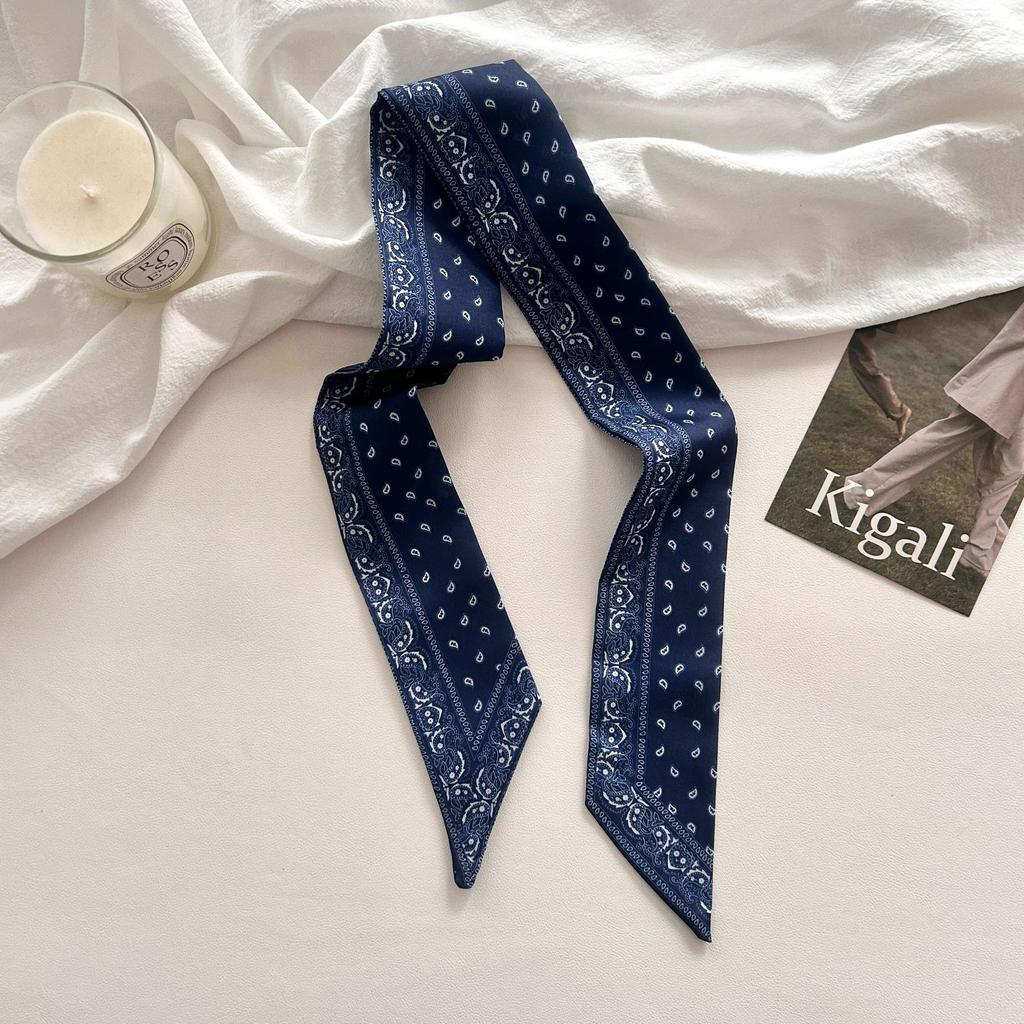 Elegant and versatile cashew print scarf, slim and long, versatile neck and scarf, multifunctional hair tie tie