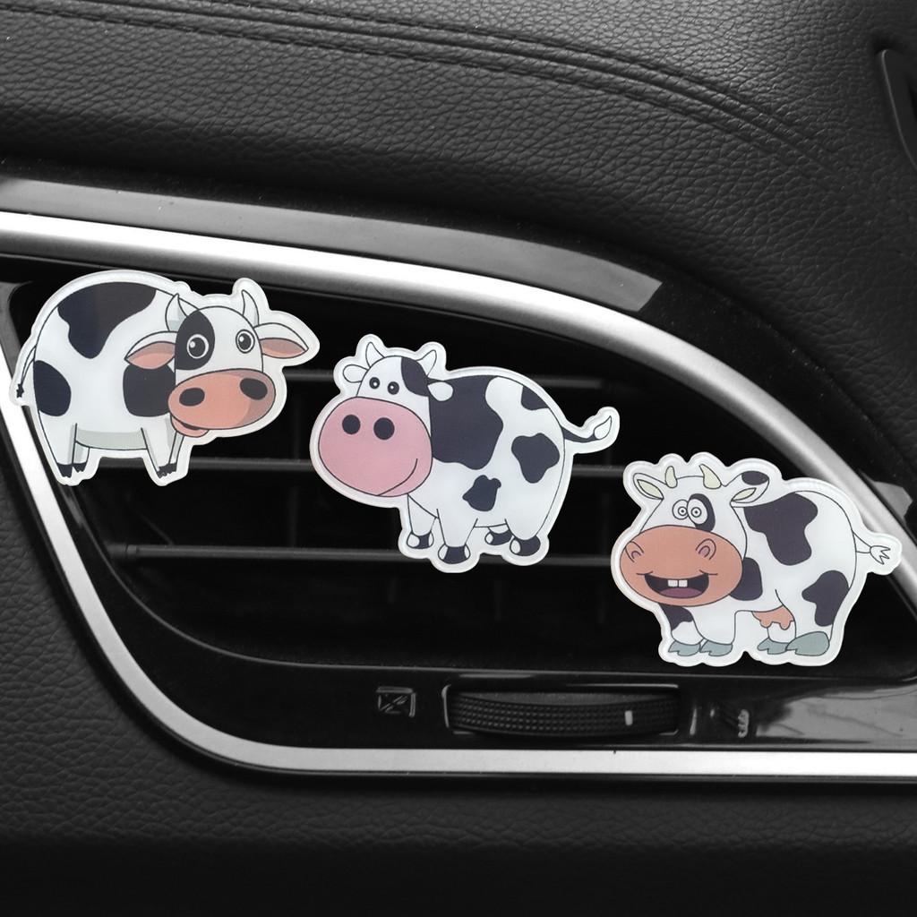 New Acrylic Cartoon Cow Car Perfume Clip Air Vent Decorative Cute Cow
