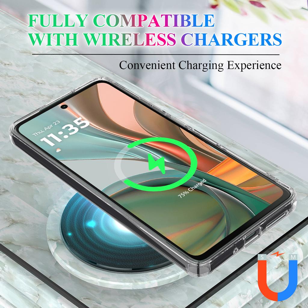 Pro Motorola Moto G75 5G Průhledný kryt na telefon Kompatibilní s MagSafe TPU+Akrylový zadní kryt