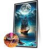 5D DIY Full Round Drill Diamond Painting Sailboat Kit Home Decoration Art Craft