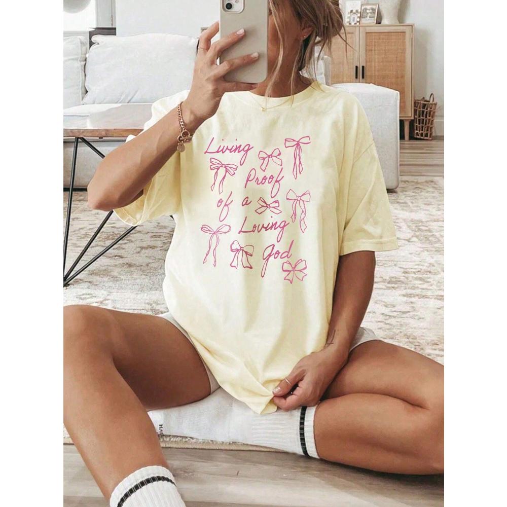 

Женская футболка свободного кроя с круглым вырезом и коротким рукавом с графикой, летняя повседневная L