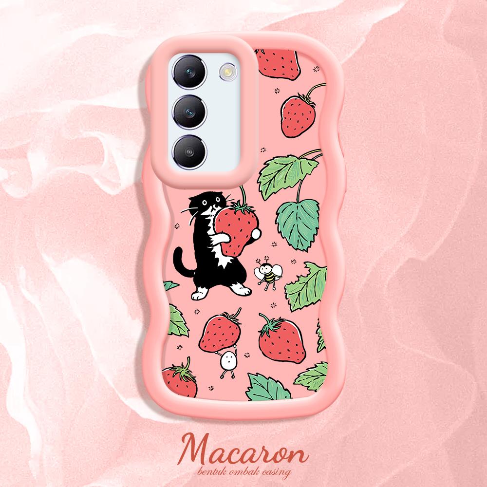 

Окрашенный узор Big Wave Edge Мягкий силиконовый материал Macaron чехол для телефона противоударный защитный резиновый чехол для OnePlus Vivo Motorola Moto Vivo Y91I розовый