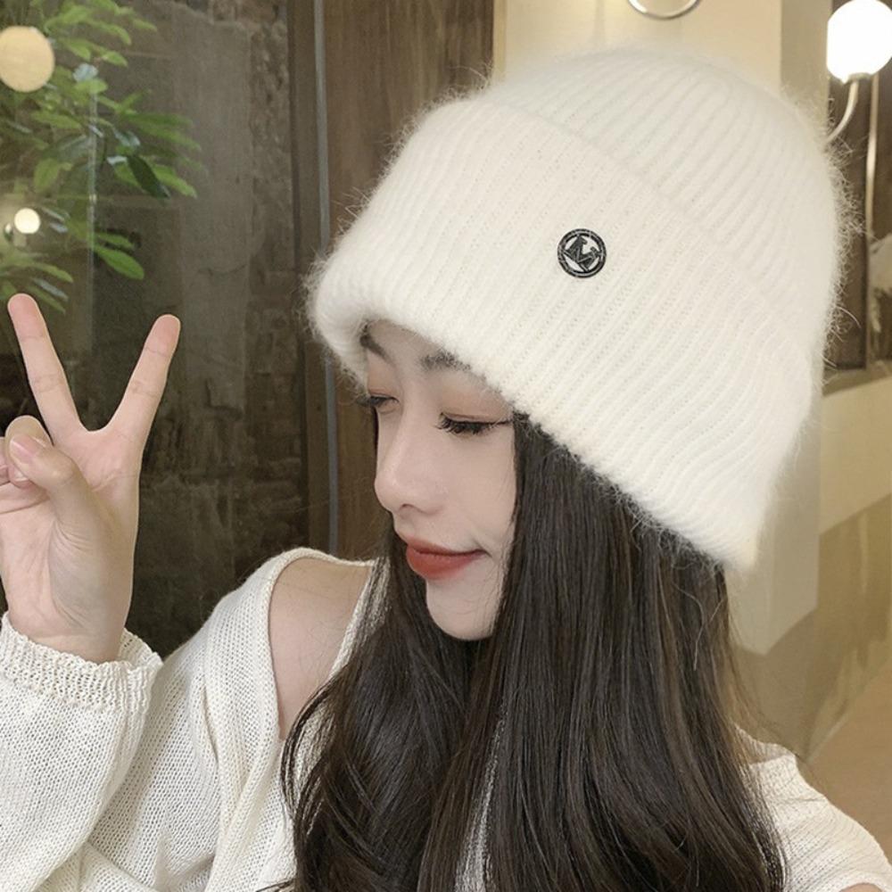Plush Women Winter Hat Solid Color Ladies Pullover Hats Fashion Beanies Cap