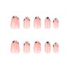 24 Pcs Press On Nails Short Almond, YIHONGYAN Spring 3D Color Starburst Fake Nails Press Ons Pink French Nail Tip Acrylic Kit Glue On Nails Full