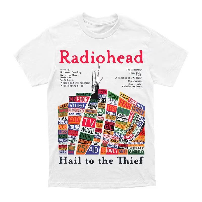 2026 Radiohead (Radio Commander) Rock Band American Casual Minimalist Cotton T-shirt 4XL