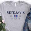Reykjavík Shirt, Iceland Flag T-shirt, Unisex