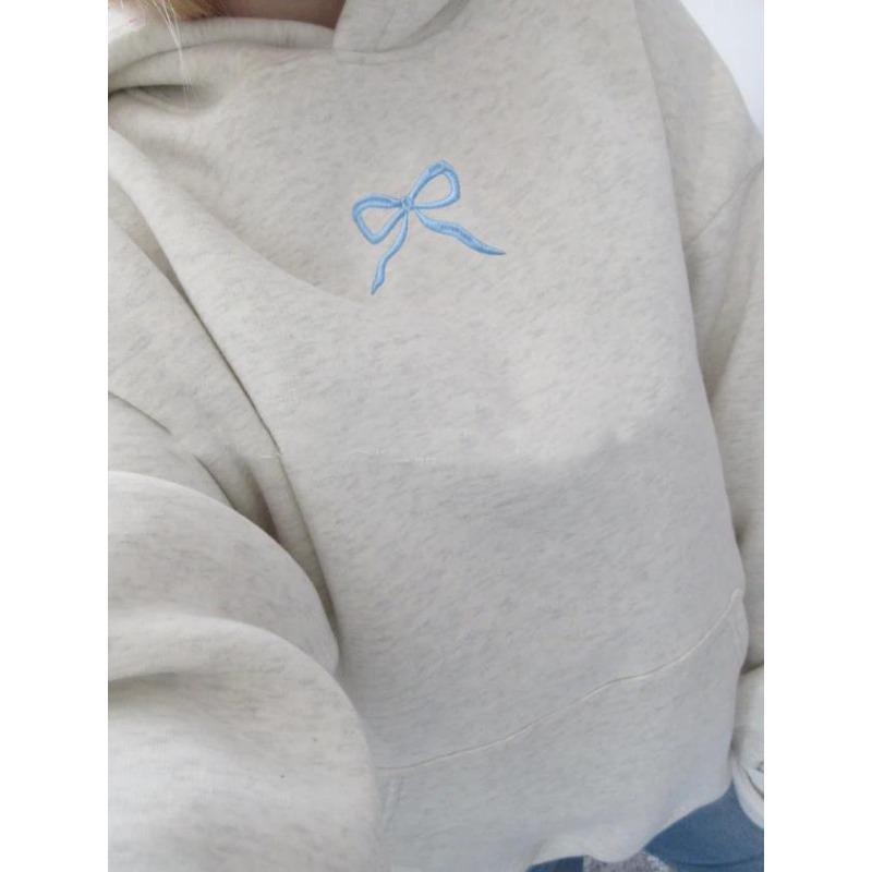 QICED Women's Fashion Casual Solid Color Print Long Sleeve Hooded Hoodies & Sweatshirts