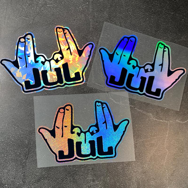 1PC Rock Music JUL Gesture Car Stickers Waterproof Vinyl Decals for Auto Window Bumper Rear Windshield Motorcycle Laptop Decors